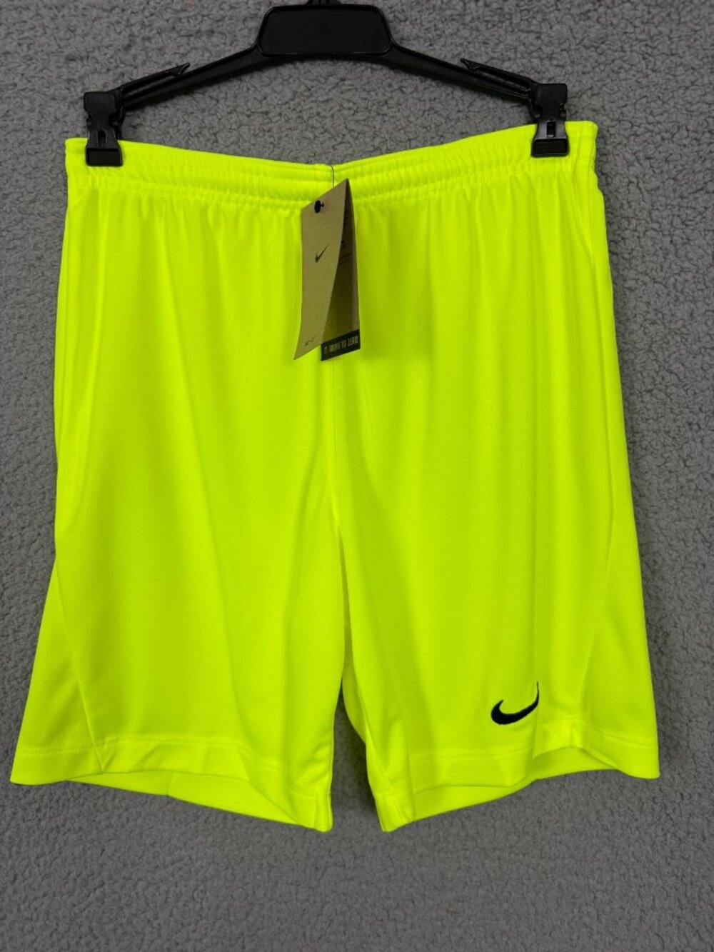 Nike Kids Neon Yellow Dri-FIT Soccer Shorts  Size Large  New With Tags